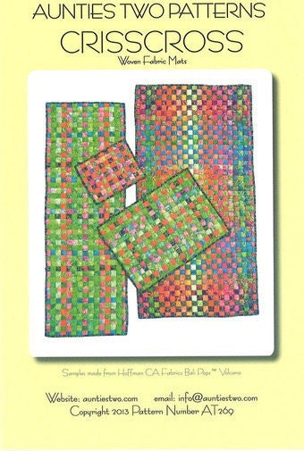 Aunties Two Crisscross Table Runner, Mug Rug, Placemat, Table Mat Pattern (4 Size Variations Per Pattern)