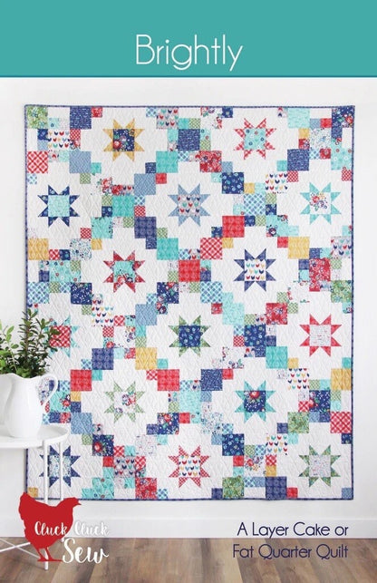 Cluck Cluck Sew Brightly Quilt Pattern (4 Size Variations Per Pattern)