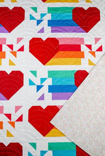 Modernly Morgan Confetti Hearts Quilt Pattern - 2 Size Variations Per Pattern