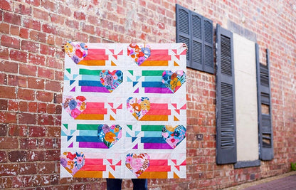 Modernly Morgan Confetti Hearts Quilt Pattern - 2 Size Variations Per Pattern