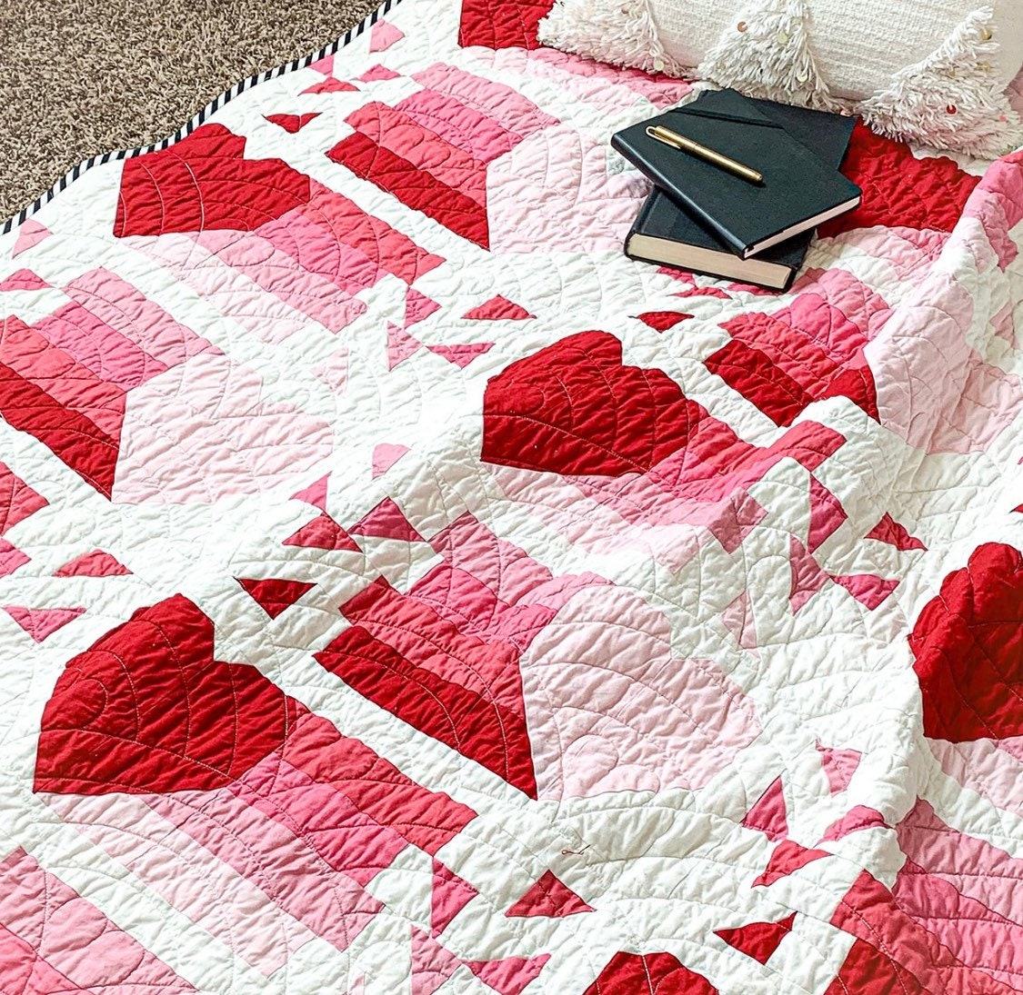 Modernly Morgan Confetti Hearts Quilt Pattern - 2 Size Variations Per Pattern