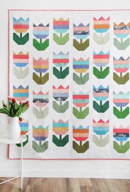 Cluck Cluck Sew Tulips Quilt Pattern - 5 Size Variations Per Pattern