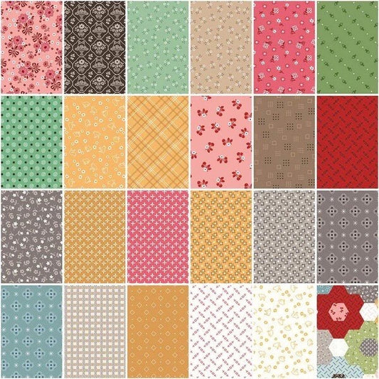 Riley Blake Calico Fabric Collection 24 Yard Bundle Coral Authentic Premium 100% Cotton Quilt Shop Quality Fabrics