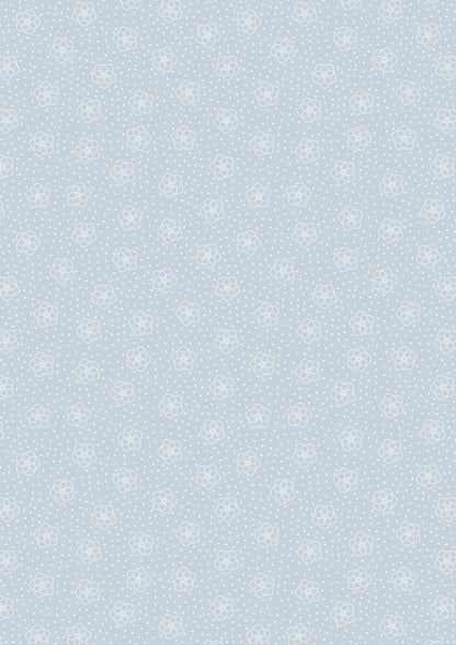 Lewis & Irene Celtic Fairies Fabric Collection Silver Metallic Celtic Flowers on Light Blue A732.2