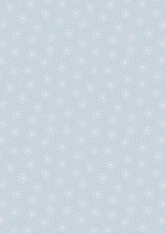 Lewis & Irene Celtic Fairies Fabric Collection Silver Metallic Celtic Flowers on Light Blue A732.2