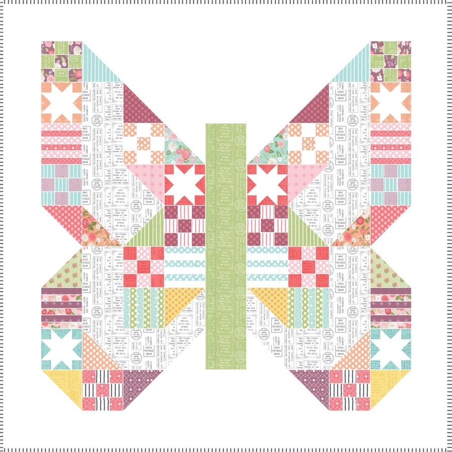 Lella Boutique Butterfly Patch Quilt Pattern Finished Size: 60"x60"
