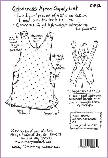 Mary Mulari Designs Crisscross Reversible Apron Pattern