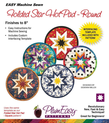 PlumEasy Patterns Folded Star Hot Pad-Round Pattern PEP-101