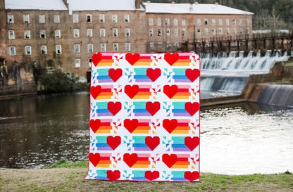 Modernly Morgan Confetti Hearts Quilt Pattern - 2 Size Variations Per Pattern