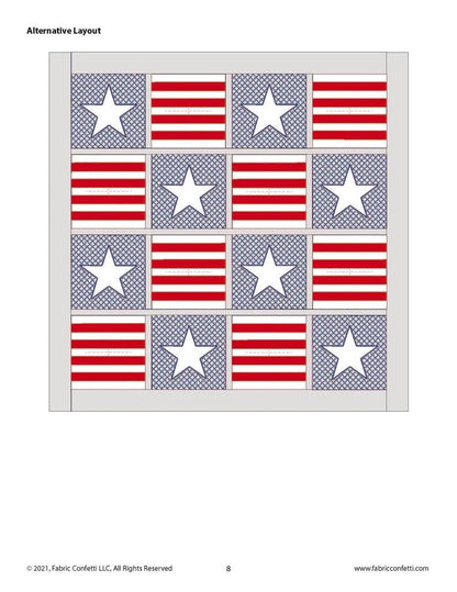 Fabric Confetti Stars & Stripes In-the-Hoop Wall Hanging Machine Embroidery CD - 2 Size Variations Per Pattern - BONUS SVG Files