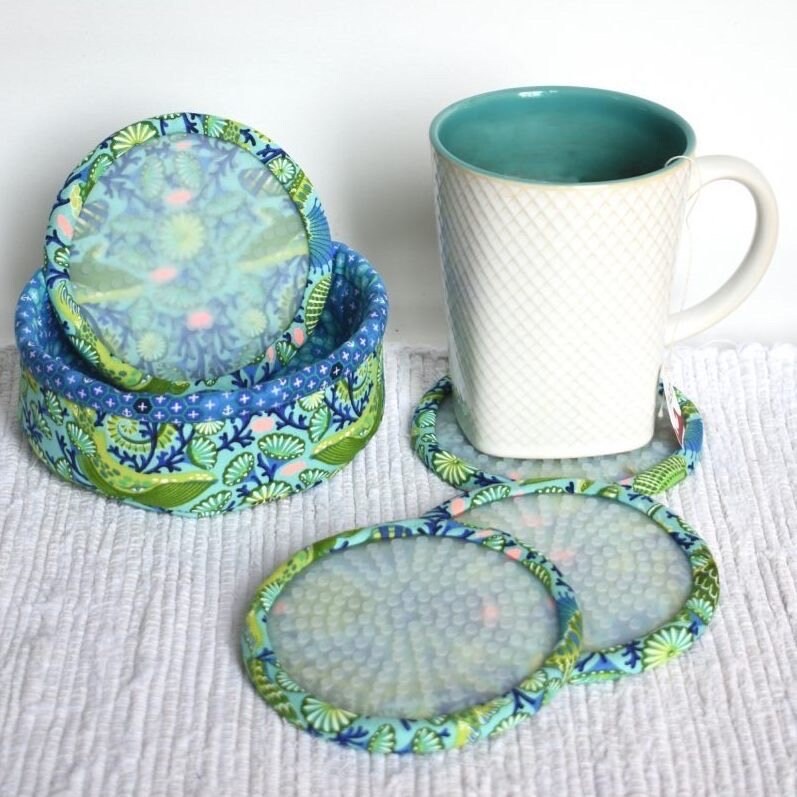 Around The Bobbin Coaster Ride Drink Coaster Pattern (Includes 4 Silicone Inserts)