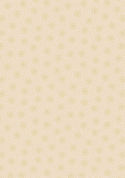 Lewis & Irene Celtic Fairies Fabric Collection Gold Metallic Celtic Flowers on Dark Cream A732.1