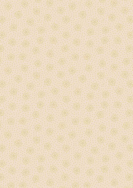 Lewis & Irene Celtic Fairies Fabric Collection Gold Metallic Celtic Flowers on Dark Cream A732.1