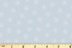 Lewis & Irene Celtic Fairies Fabric Collection Silver Metallic Celtic Flowers on Light Blue A732.2