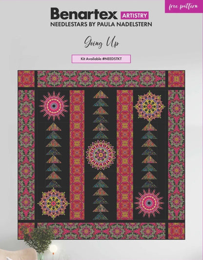 Benartex Artistry Needlestars by Paula Nadelstern's Going Up Quilt Kit Finished Size: 57"x57"