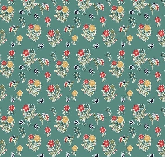 Riley Blake Love You S'more Fabric Collection Floral on Teal Authentic Premium 100% Cotton Quilt Shop Quality Fabrics