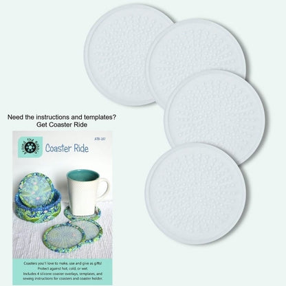 Around The Bobbin Coaster Ride Drink Coaster Pattern (Includes 4 Silicone Inserts)