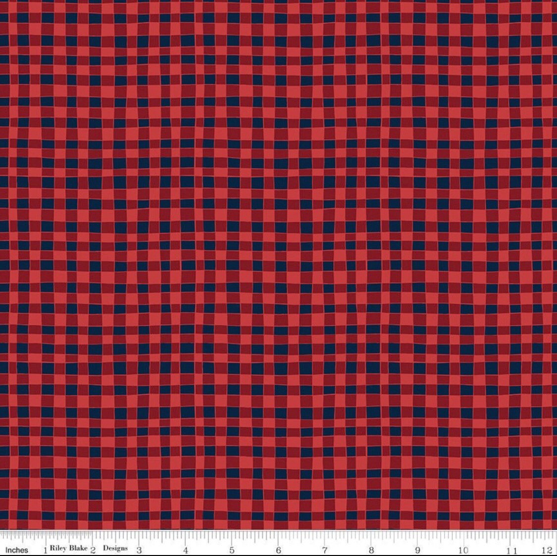 Riley Blake Love You S'more Fabric Collection Gingham on Red Authentic Premium 100% Cotton Quilt Shop Quality Fabrics