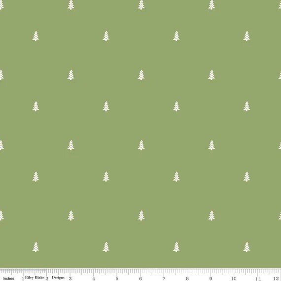 Riley Blake Love You S'more Fabric Collection Trees on Green Authentic Premium 100% Cotton Quilt Shop Quality Fabrics