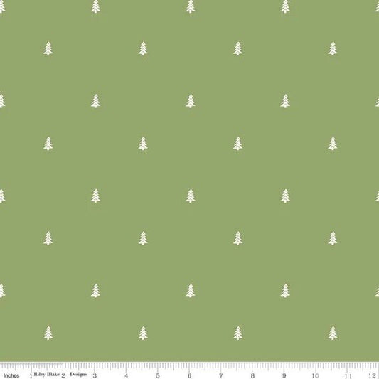 Riley Blake Love You S'more Fabric Collection Trees on Green Authentic Premium 100% Cotton Quilt Shop Quality Fabrics