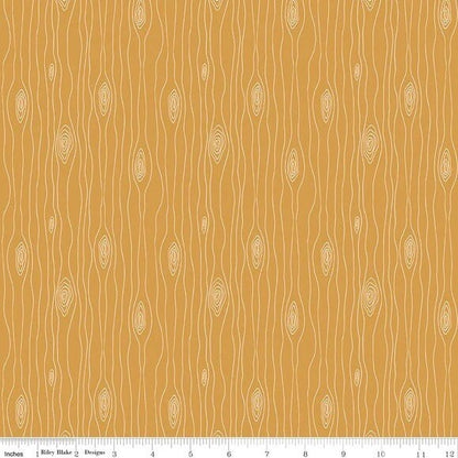 Riley Blake Love You S'more Fabric Collection Bark on Gold Authentic Premium 100% Cotton Quilt Shop Quality Fabrics
