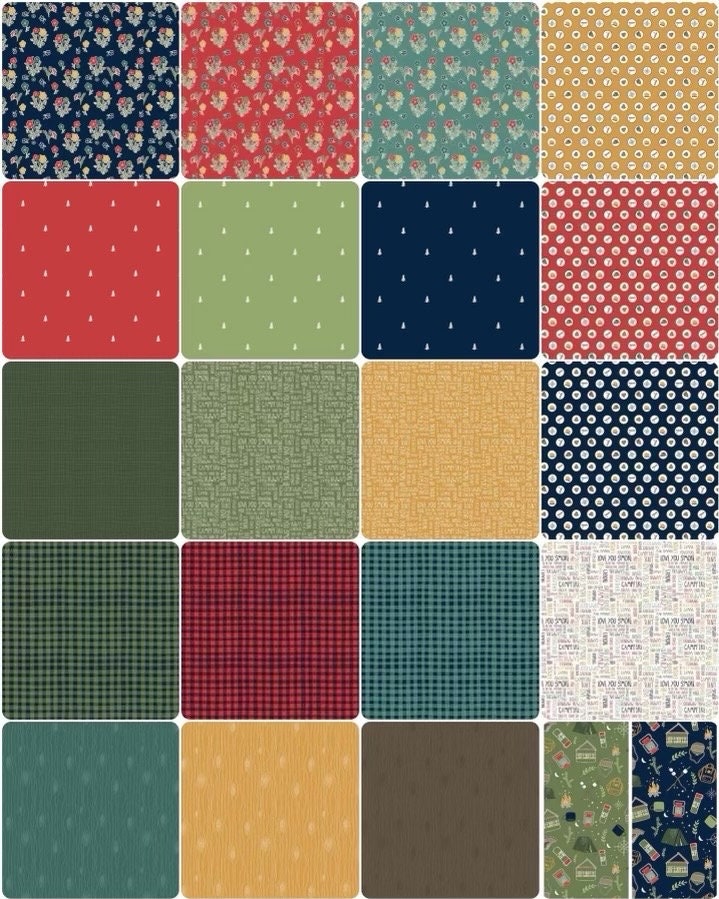 Riley Blake Love You S'more Fabric Collection Gingham on Red Authentic Premium 100% Cotton Quilt Shop Quality Fabrics