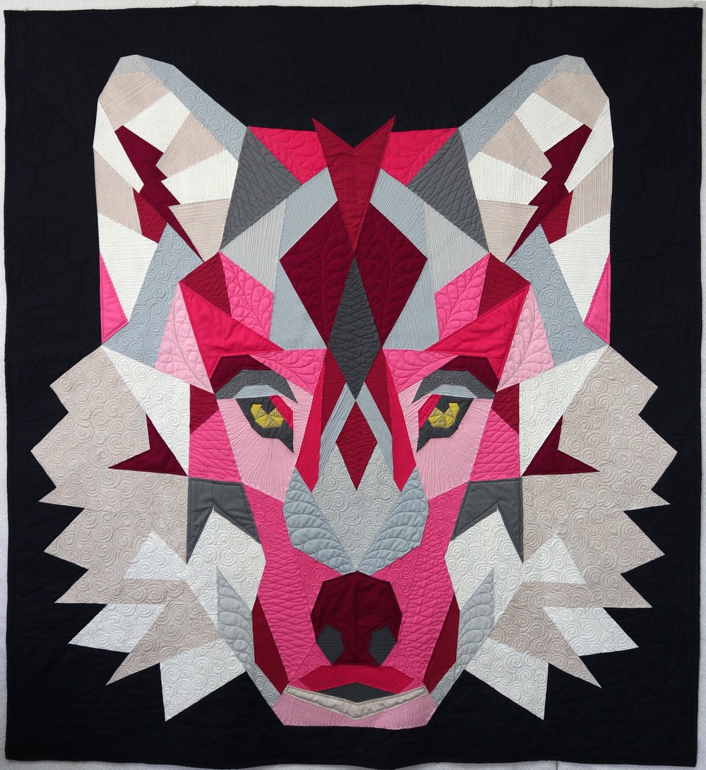 Violet Craft The Wolf Abstractions Quilt Pattern (Finished Size 60"x65")