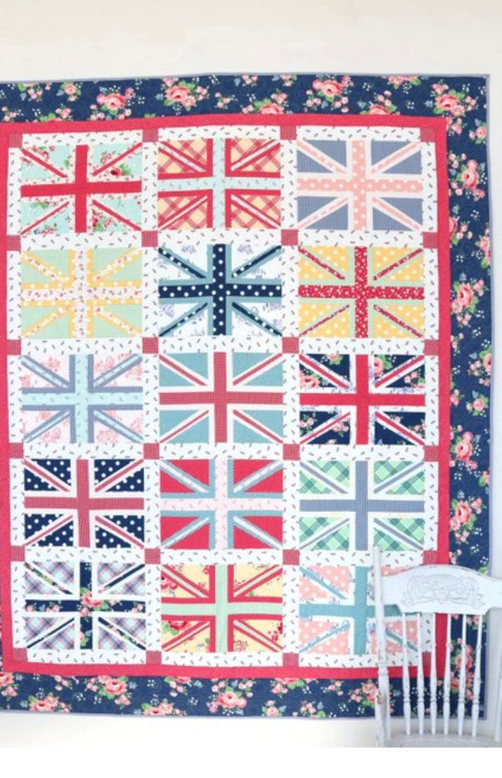 Diary of a Quilter Regent Street Union Jack Quilt Pattern - 4 Size Variations Per Pattern