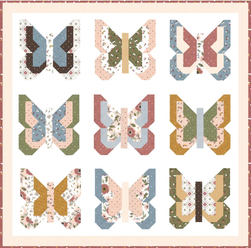 Lella Boutique Social Butterfly Quilt Pattern Finished Size: 75"x75"