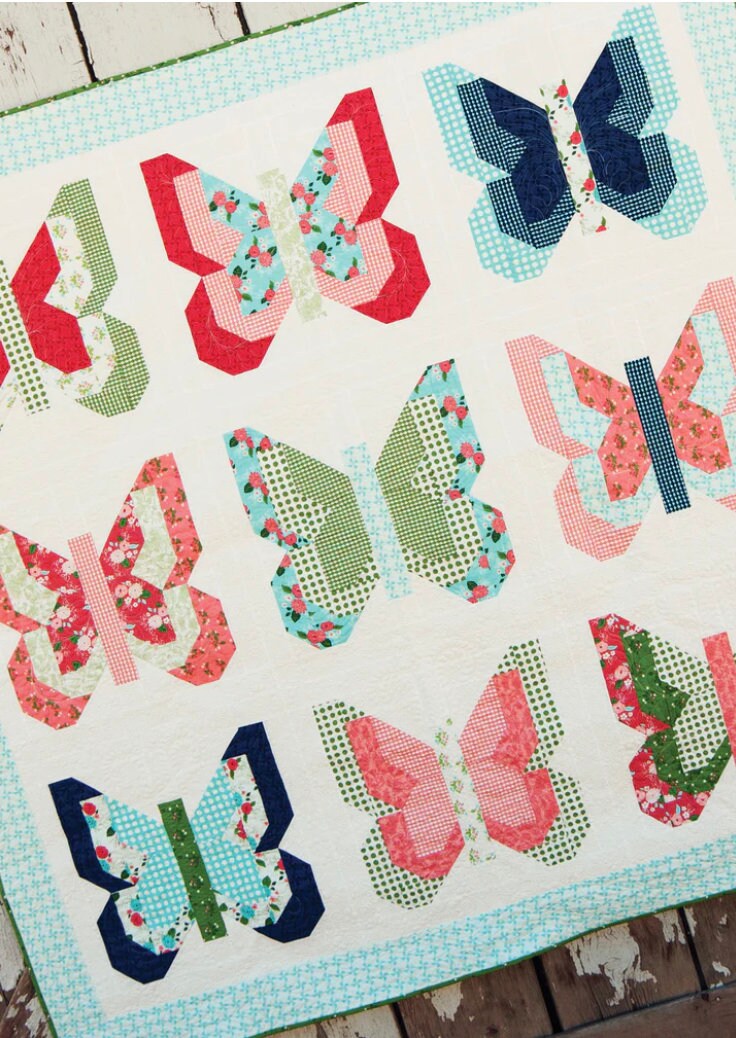 Lella Boutique Social Butterfly Quilt Pattern Finished Size: 75"x75"