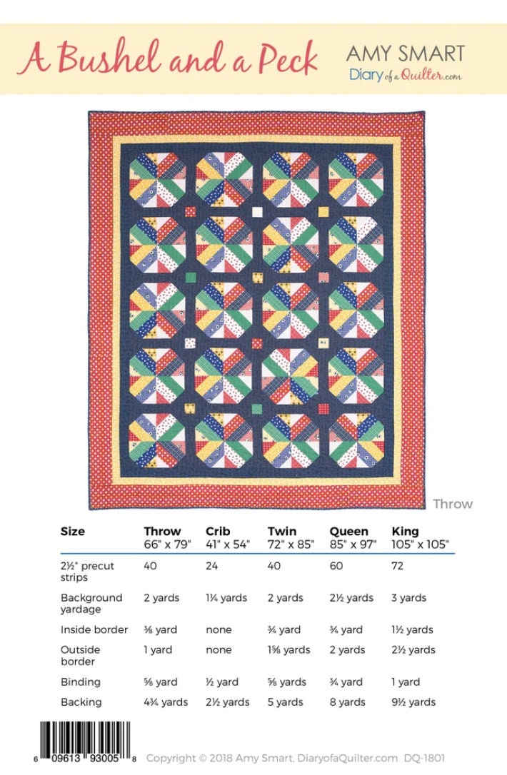 Diary of a Quilter Bushel and a Peck Quilt Pattern - 5 Size Variations Per Pattern
