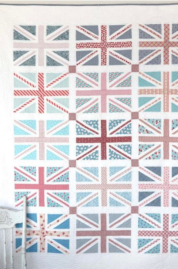 Diary of a Quilter Regent Street Union Jack Quilt Pattern - 4 Size Variations Per Pattern