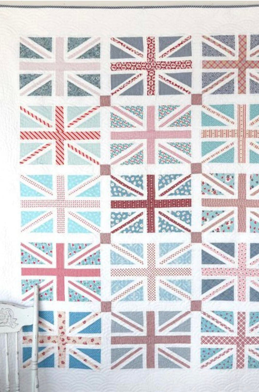 Diary of a Quilter Regent Street Union Jack Quilt Pattern - 4 Size Variations Per Pattern