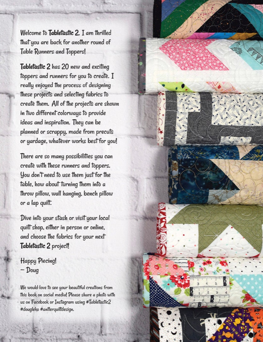 Doug Leko Antler Quilt Designs Tabletastic! 2 Pattern Book - 20 Patterns Per Book (Spiral Bound)