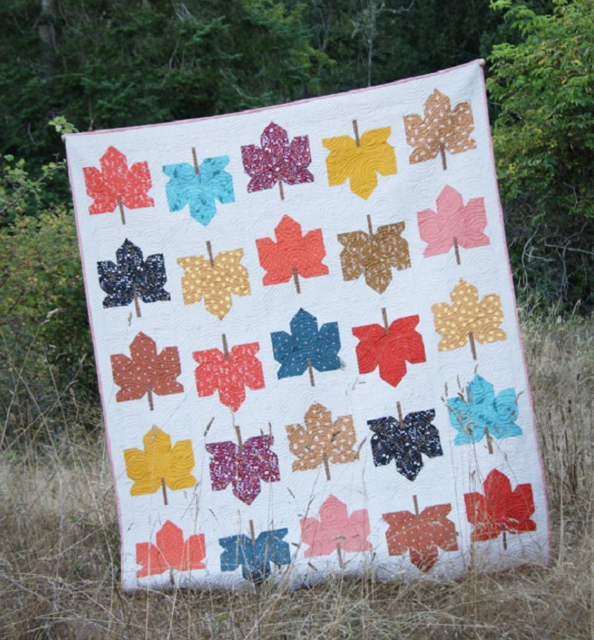 Cluck Cluck Sew Fall Leaves Quilt Pattern Finished Size: 62"x74"