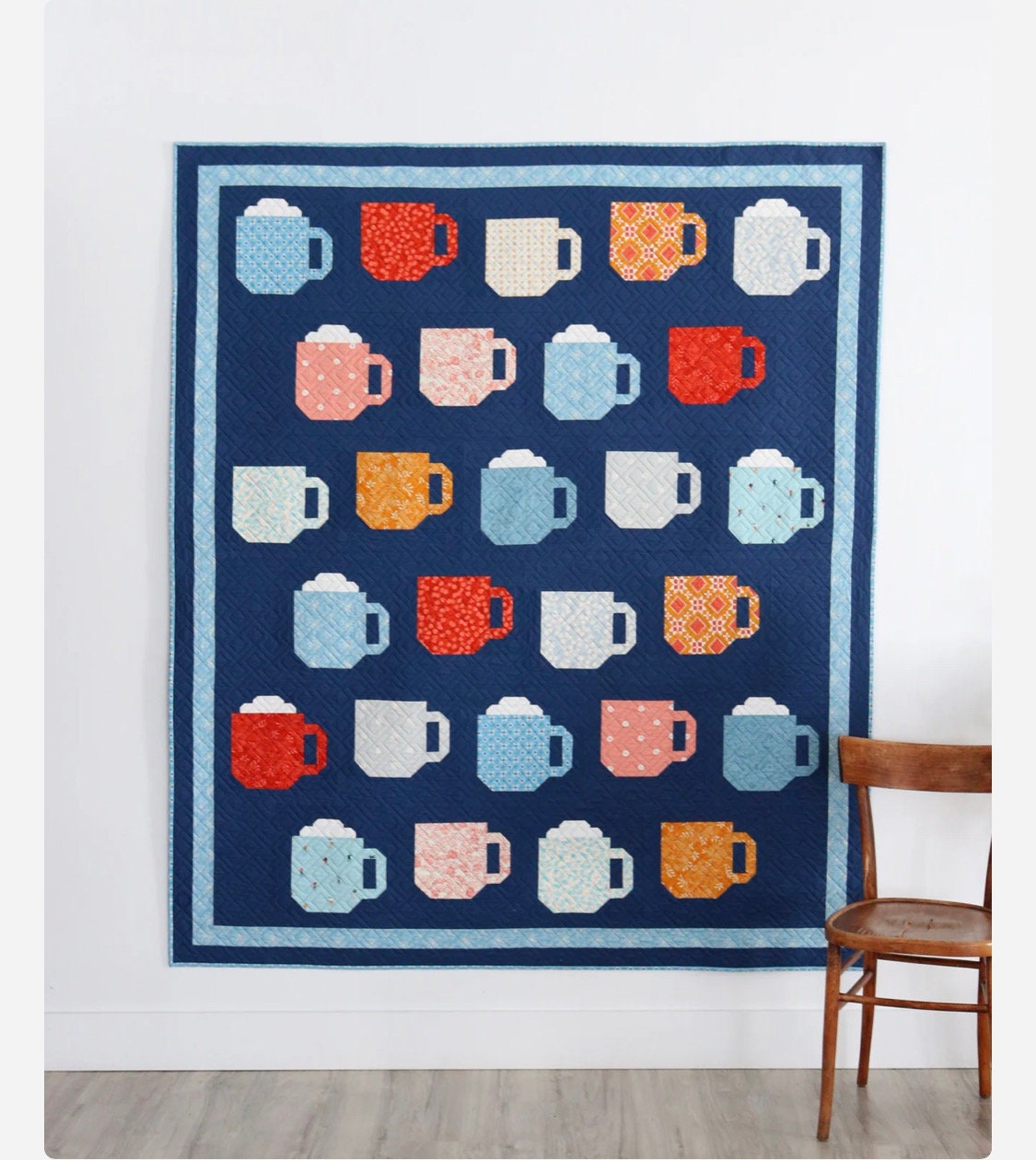 A Bright Corner Mod Mugs Quilt Pattern - 4 Size Variations Per Pattern