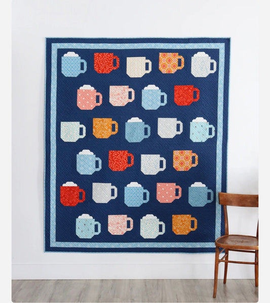 A Bright Corner Mod Mugs Quilt Pattern - 4 Size Variations Per Pattern