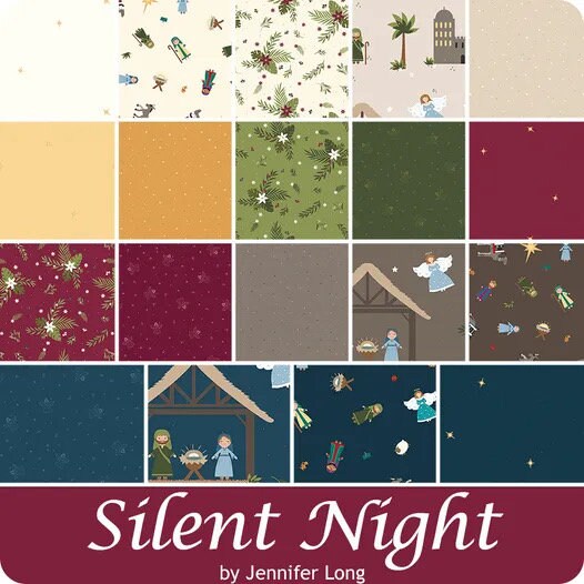 LAST BOLT! Riley Blake Silent Night Fabric Collection Choir of Angels on Berry Authentic Premium 100% Cotton Quilt Shop Quality Fabrics
