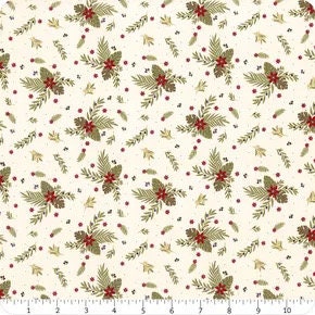 LAST BOLT! Riley Blake Silent Night Fabric Collection Olive Branch on Ivory Sparkle Authentic Premium 100% Cotton Quilt Shop Quality Fabrics