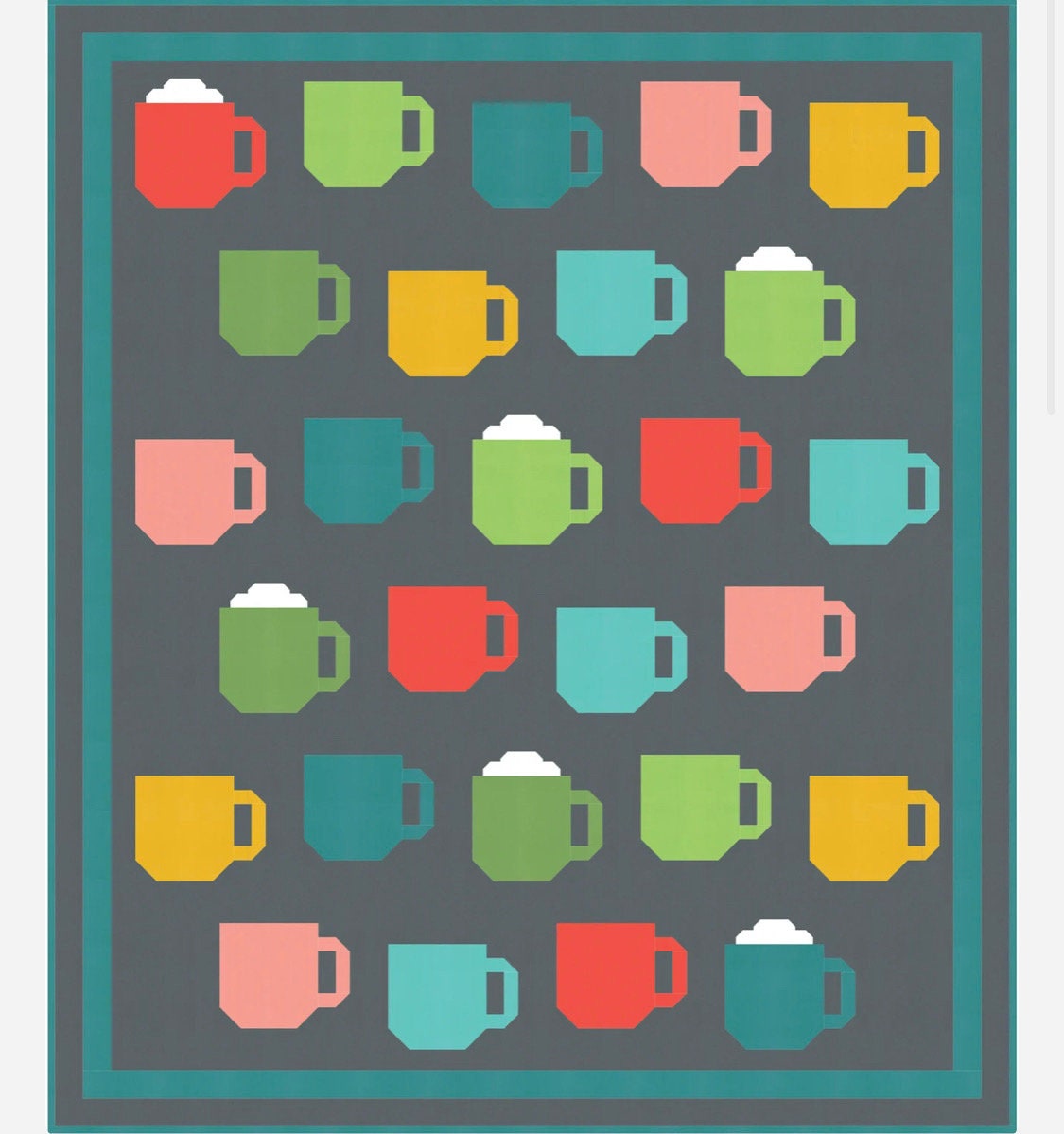 A Bright Corner Mod Mugs Quilt Pattern - 4 Size Variations Per Pattern