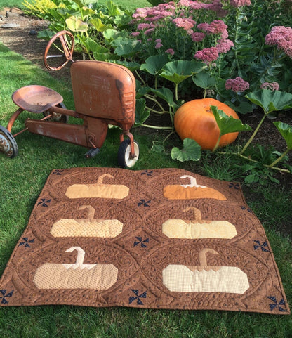 Laugh Yourself Into Stitches Cinderella Pumpkins Wall Hanging and Table Runner Quilt Pattern - 2 Size Variations Per Pattern