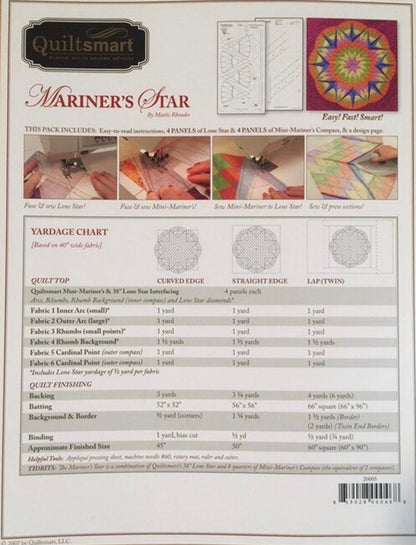 Quiltsmart Mariner's Star Quilt Printed Interfacing Classic Pack