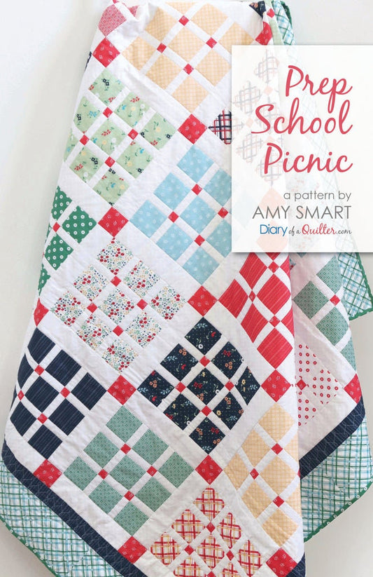 Diary of a Quilter Amy Smart Prep School Picnic Quilt Pattern - 4 Size Variations Per Pattern
