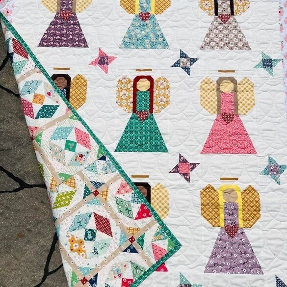 Easy Piecy Quilts Guardian Angles Quilt Pattern Finished Size: 48"x60"