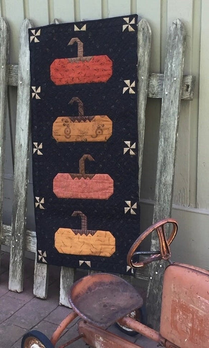 Laugh Yourself Into Stitches Cinderella Pumpkins Wall Hanging and Table Runner Quilt Pattern - 2 Size Variations Per Pattern