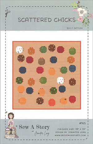Riley Blake Bee Sew Inspired Scattered Chickens Quilt Kit Featuring Country Life Fabric Collection