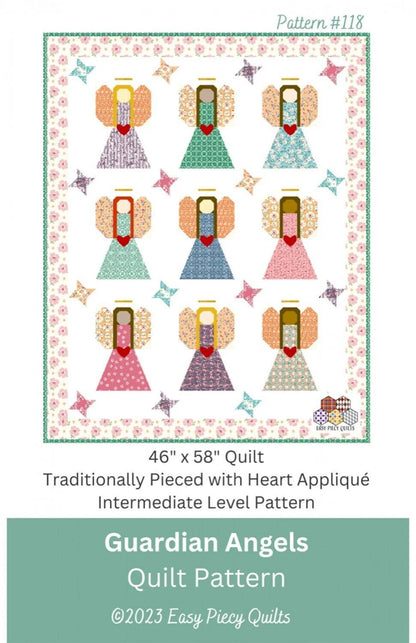 Easy Piecy Quilts Guardian Angles Quilt Pattern Finished Size: 48"x60"