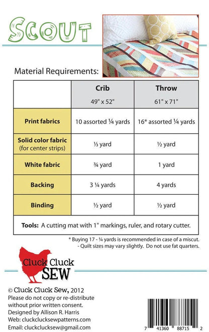 Cluck Cluck Sew Scout Quilt Pattern (2 Size Variations Per Pattern)