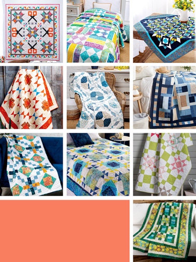 Annie's Quilting Creative Two-Block Quilts Pattern Book - 11 Colorful Patterns Per Book