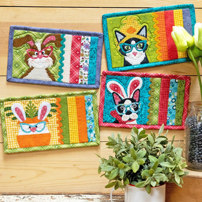 The Whole Country Caboodle Easter Party Mug Rug Precut Pack Pattern Finished Size: 10-1/2"x6"
